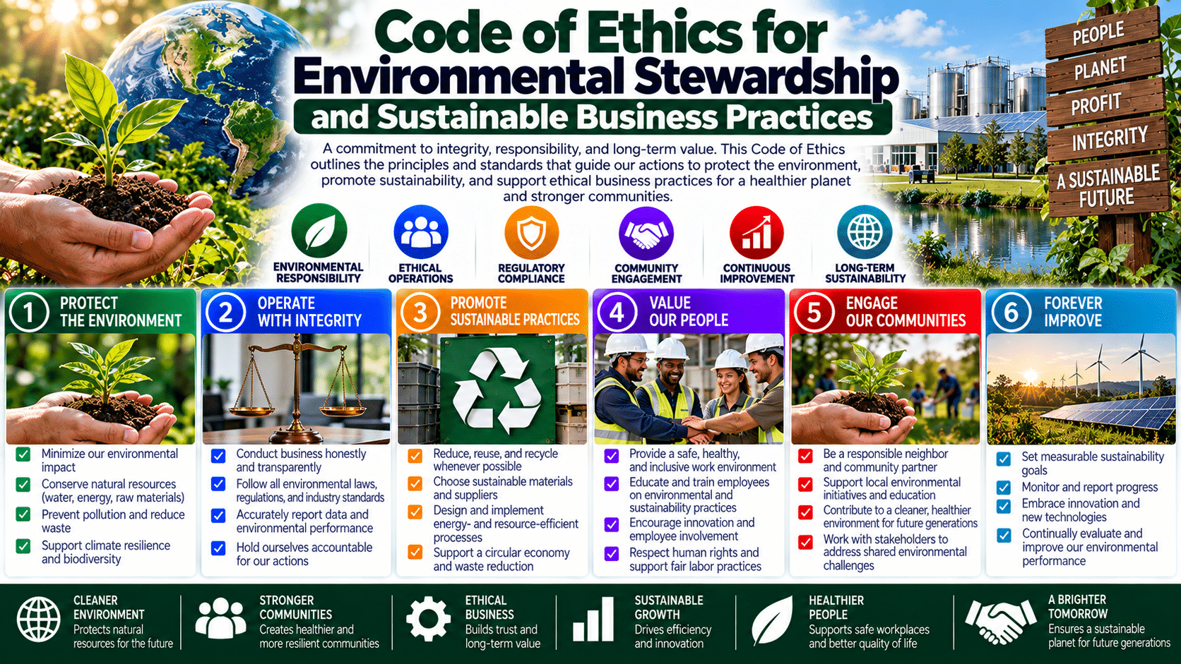 Environmental stewardship code of ethics poster