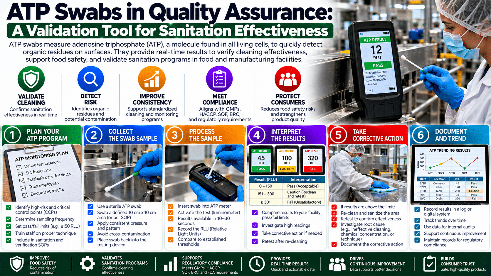 ATP swab sanitation testing infographic