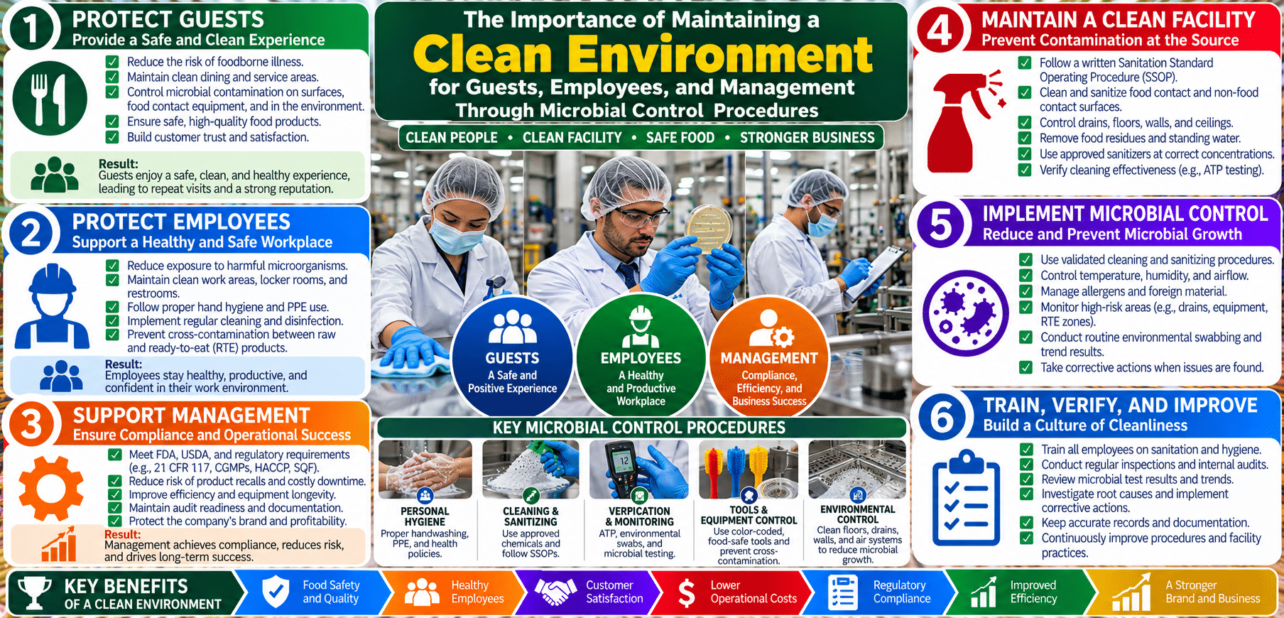 Infographic on maintaining a clean environment