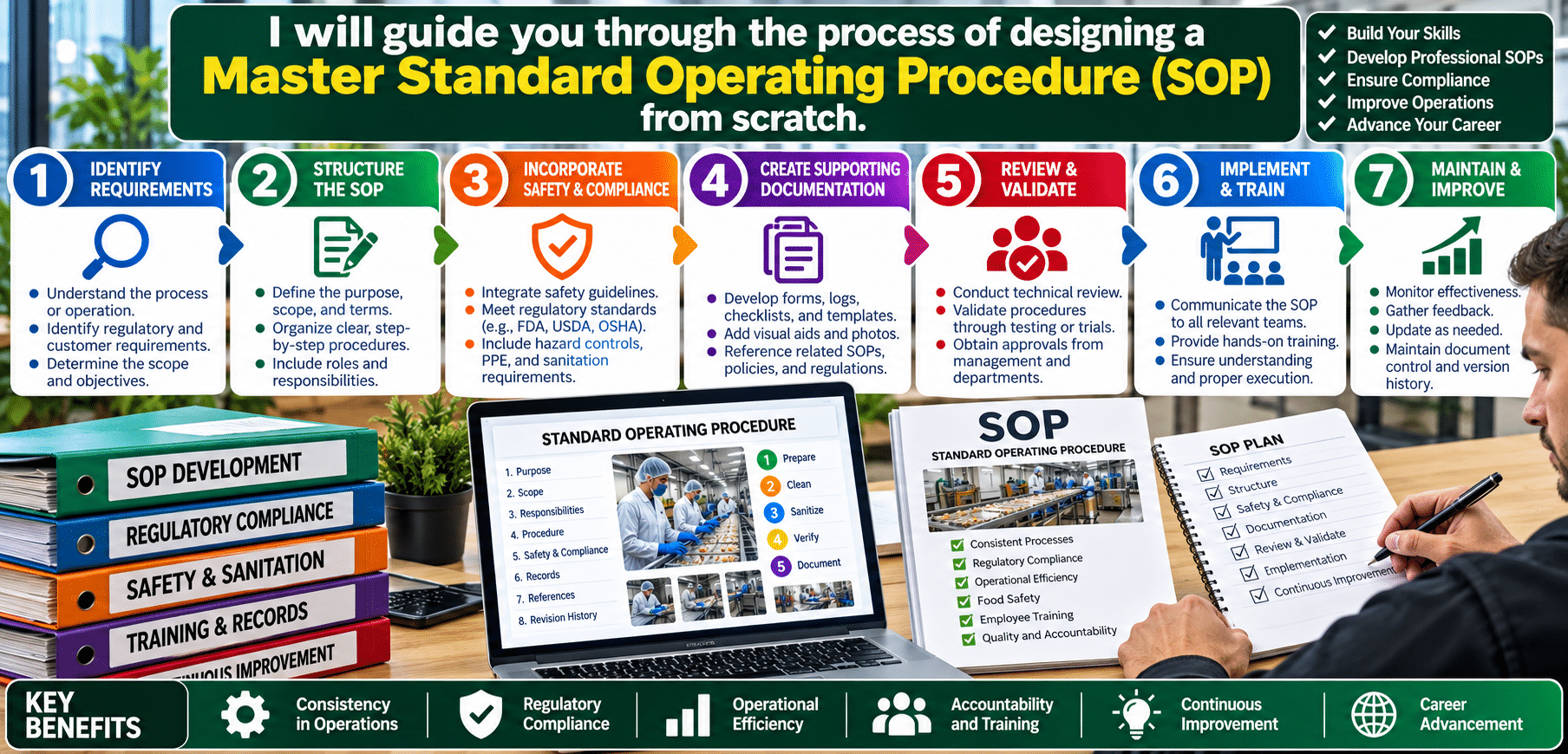 Master SOP process infographic and checklist