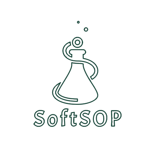 SoftSOP logo with stylized lab flask