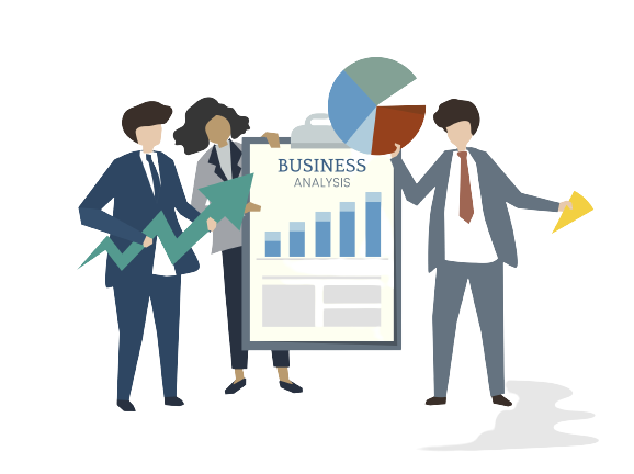 Business team holding analysis chart and graphs