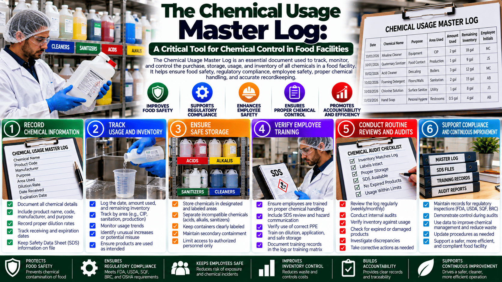 Chemical usage master log informational poster