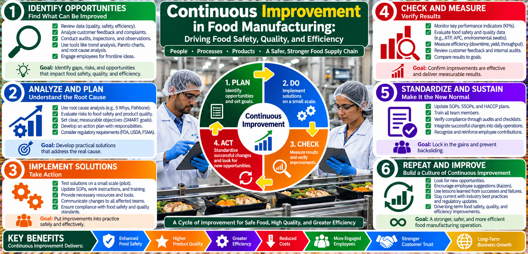 Continuous improvement cycle for food manufacturing