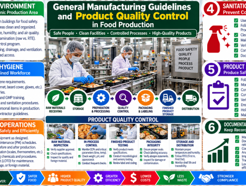 Food manufacturing product quality control infographic