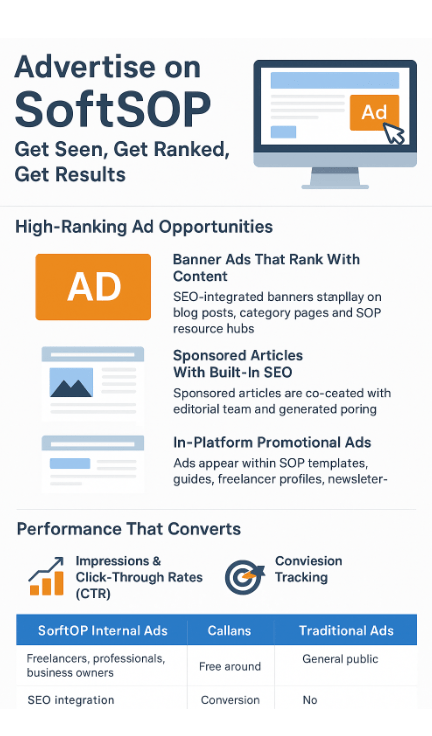 SoftSOP advertising opportunities infographic