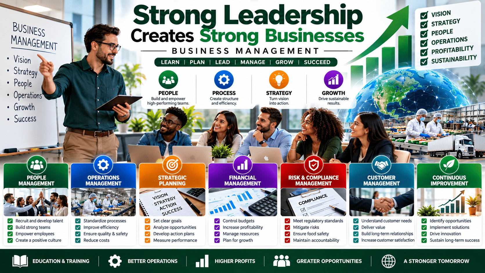 Business management leadership team infographic
