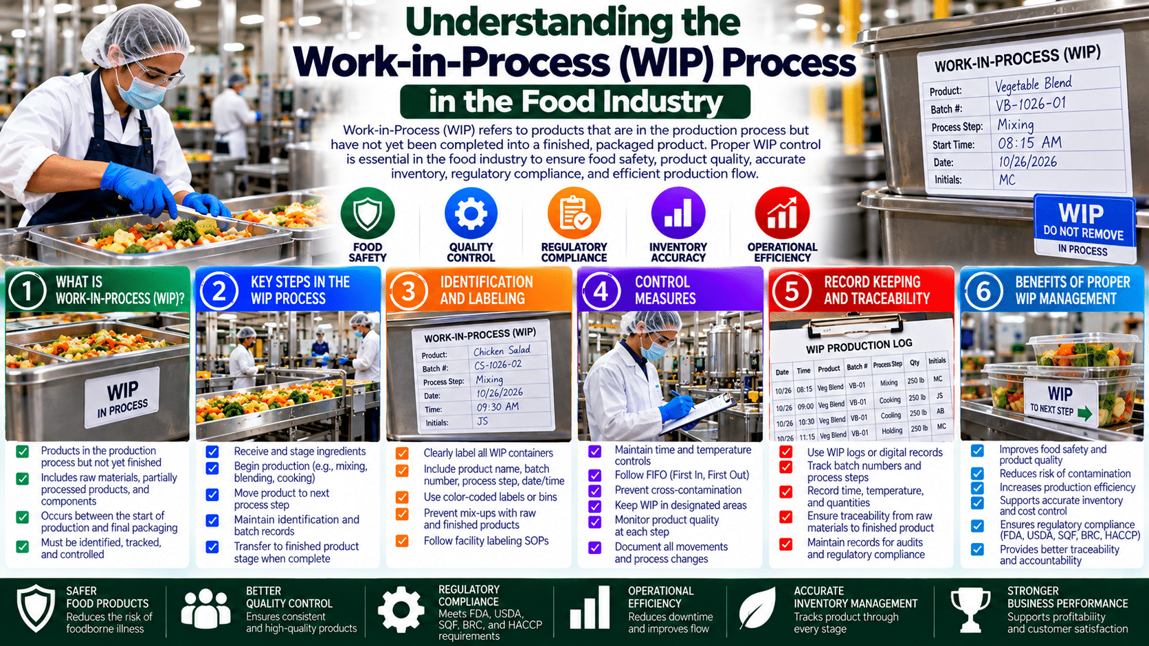 Infographic: food industry WIP workflow and steps