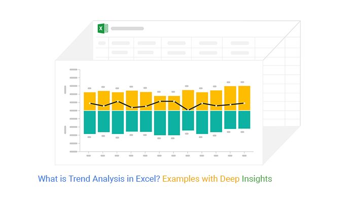 Excel trend analysis chart with bars and line